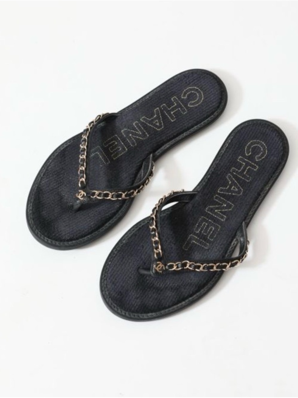 Chanel Chainlink 'CC' Slides Sandals 37